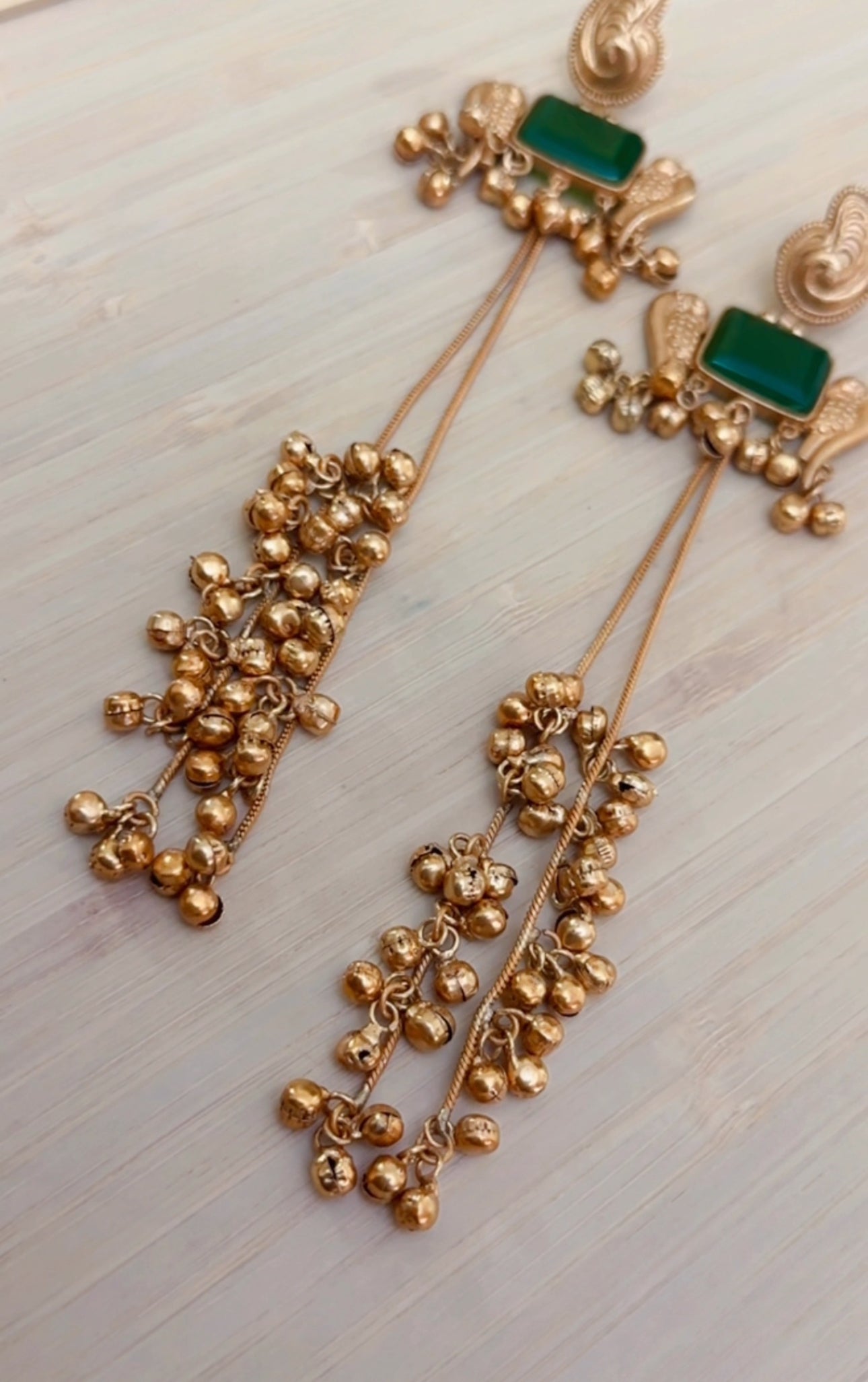 Sona Kashmiri Earrings in Green