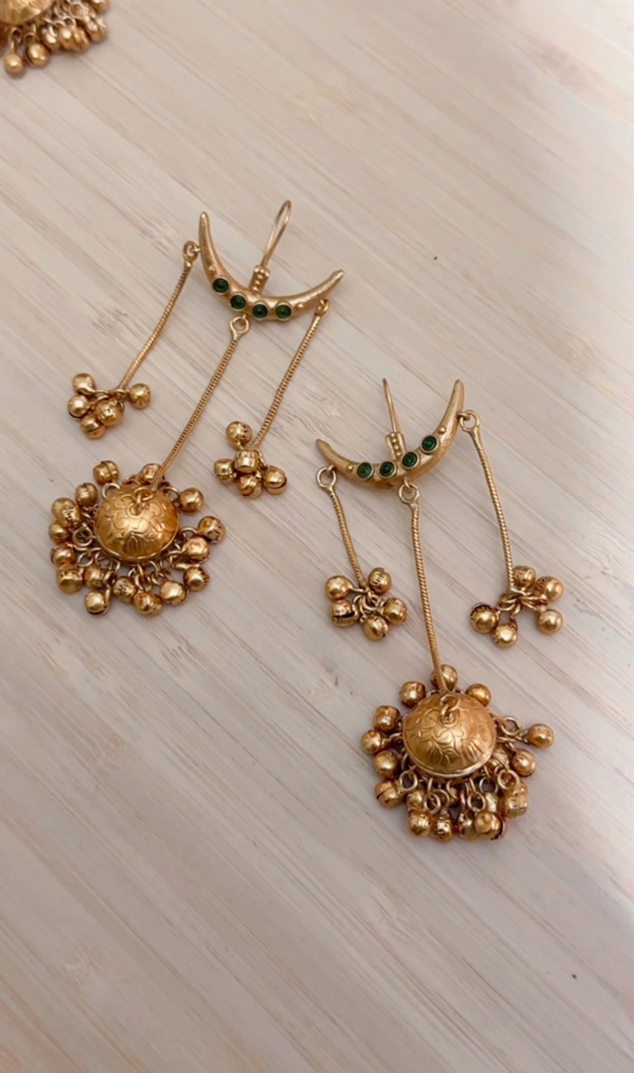 Mere Chanda Kashmiri Earrings in Green