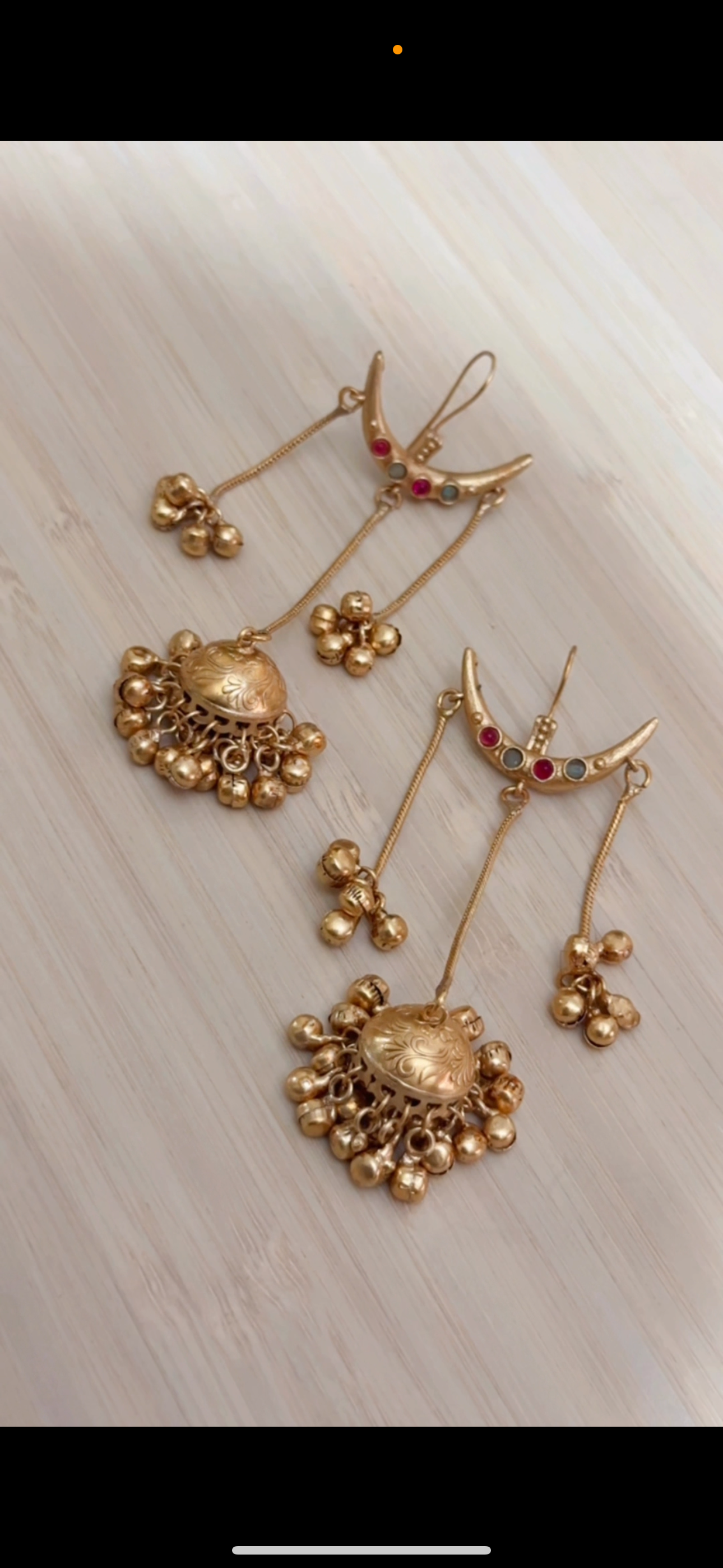 Mere Chanda Kashmiri Earrings in Pink & Light Blue