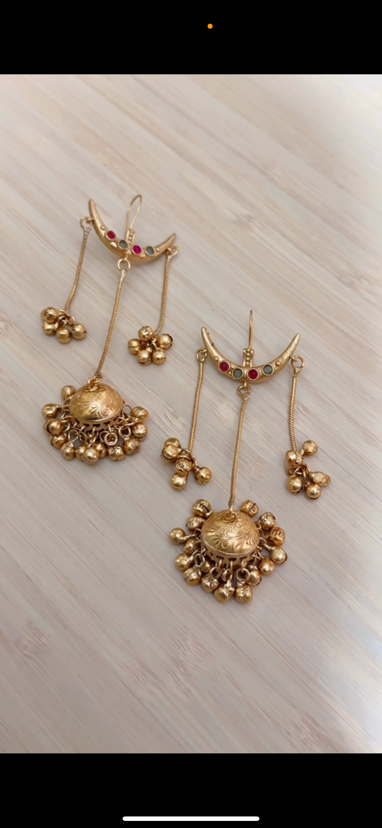 Mere Chanda Kashmiri Earrings in Pink & Light Blue