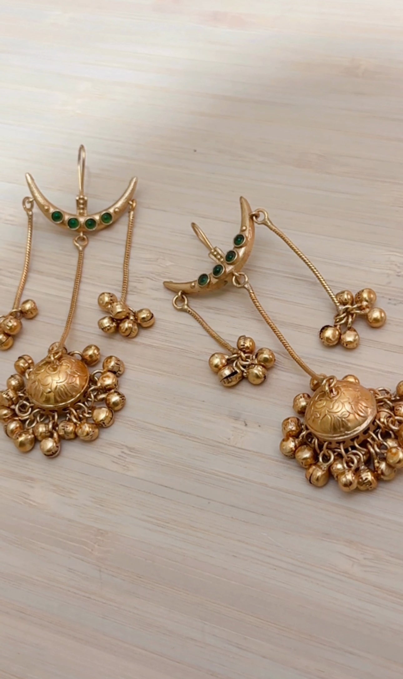 Mere Chanda Kashmiri Earrings in Green