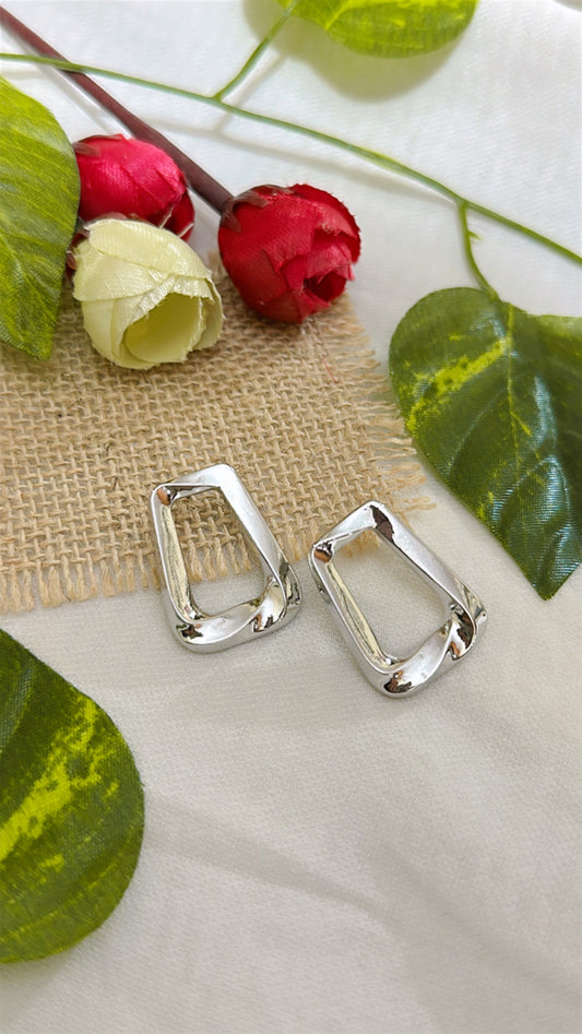 Negative Positive Studs in Silver