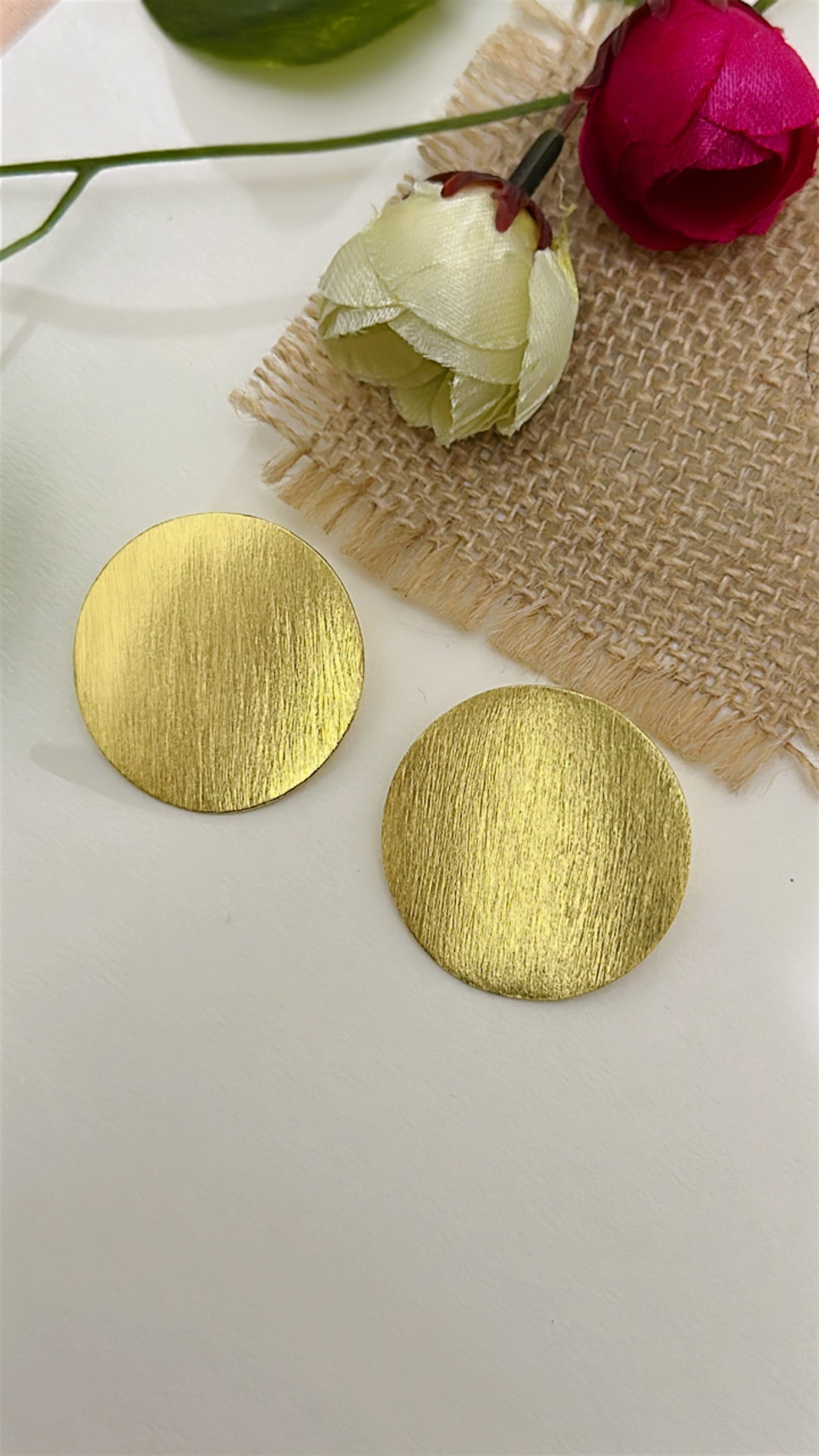 ‘Circle’ Gold Plated Brass Earrings
