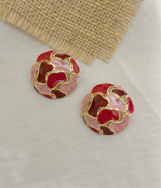 Pink Circular Studs
