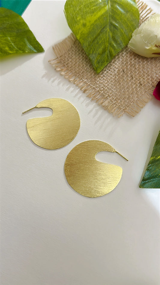 ‘Filled Hoops’ Gold Plated Brass Earrings