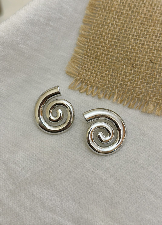 Spiral Studs in Silver