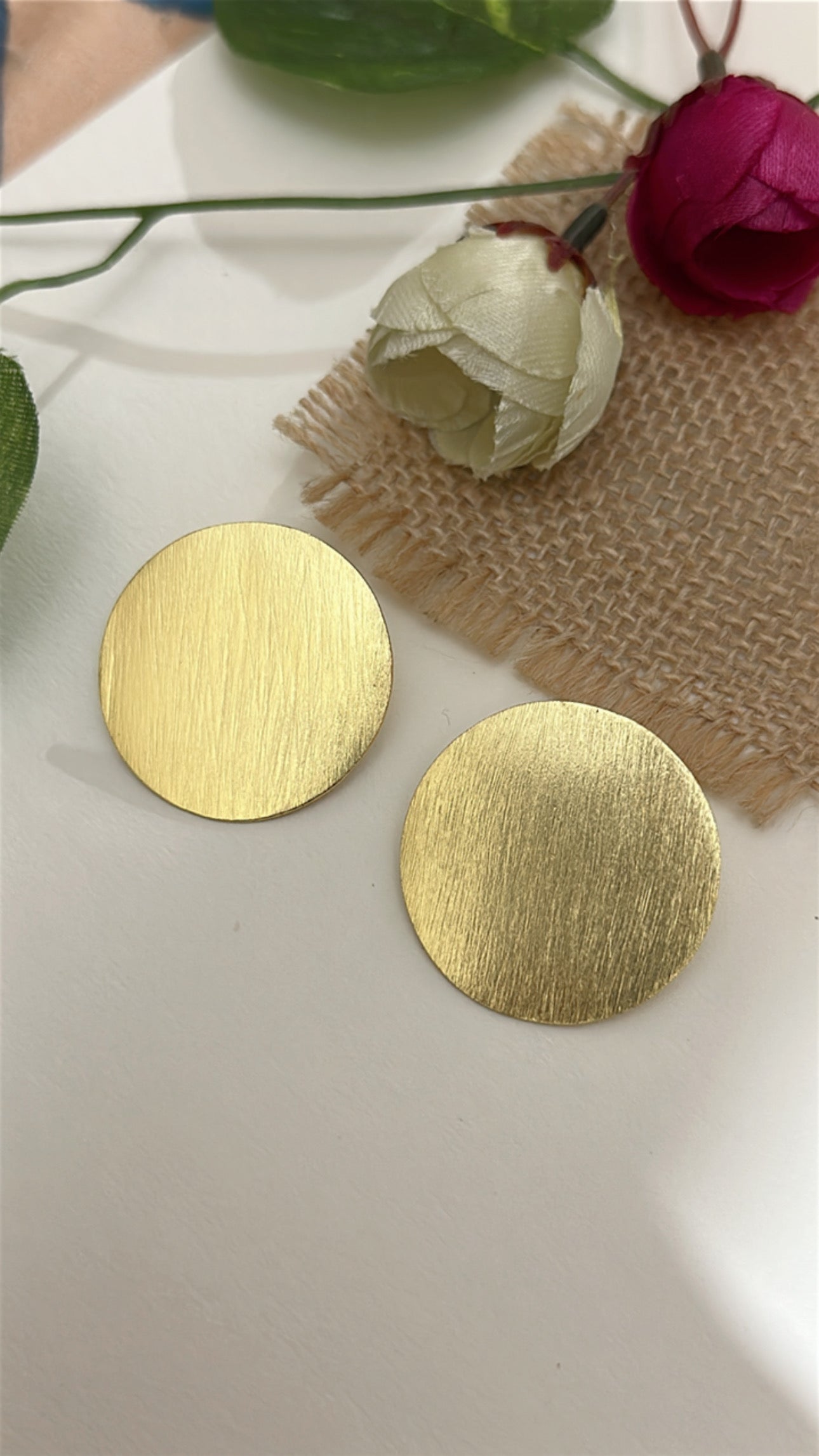 ‘Circle’ Gold Plated Brass Earrings
