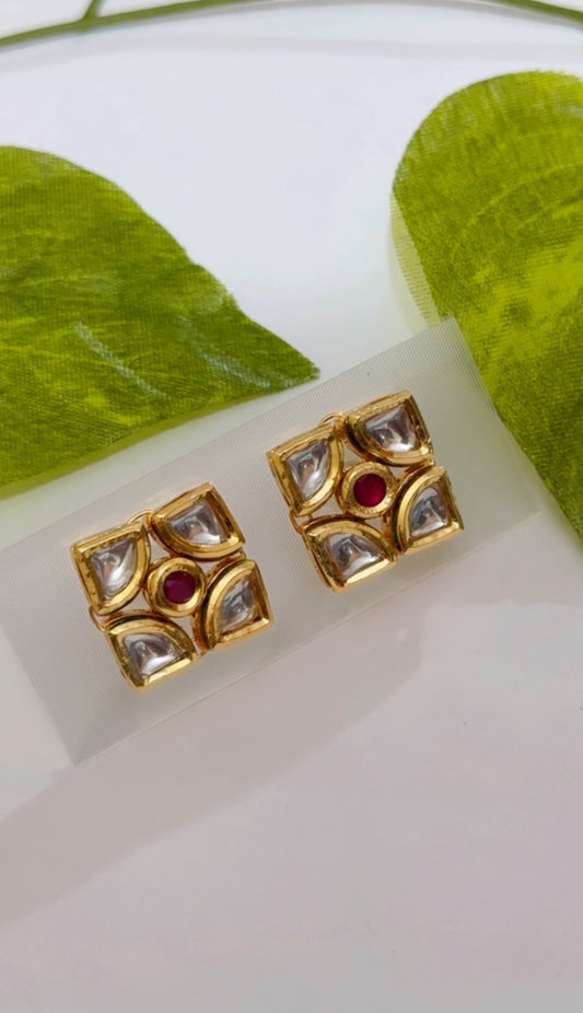 Kundan Square Studs