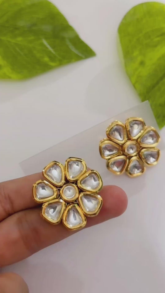 Kundan Phool Studs