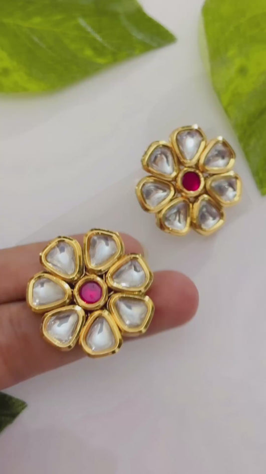 Rani Kundan Studs 2